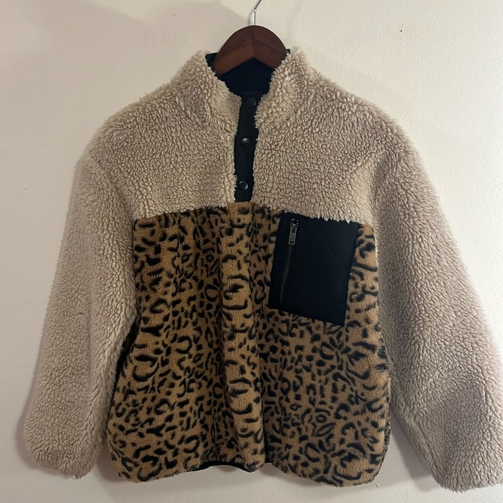 Rails women’s saga cream leopard mix pullover